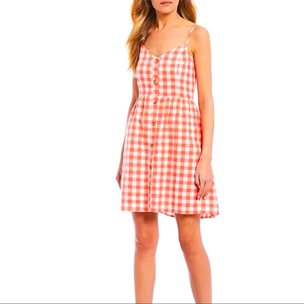 NWT Gianni Bini gingham spaghetti strap dress